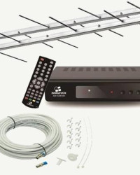 KIT: CONVERSOR DIGITAL + ANTENA + 10 METROS DE CABO - Foto Destaque