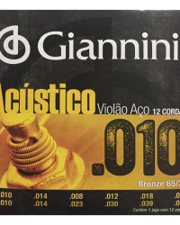 Detalhes do produto ENCORDOAMENTO GIANNINI VIOLAO 12 CORDAS ACÚSTICO 010