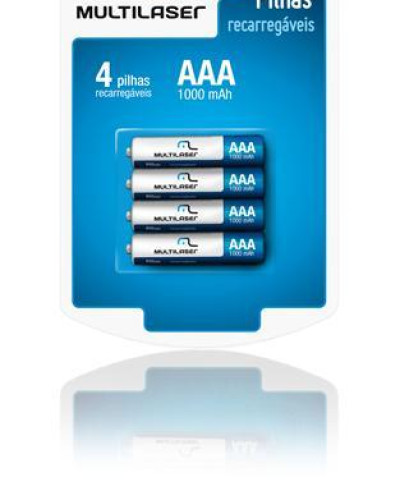Detalhes do produto Pilhas Recarregaveis AAA Multilaser 1000mAH (unidade)