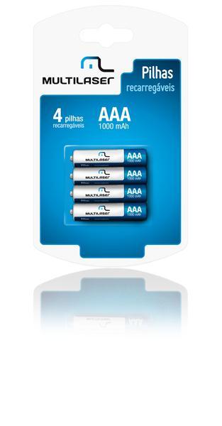 Pilhas Recarregaveis AAA Multilaser 1000mAH (unidade)